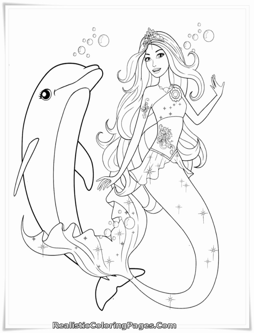 Realistic Mermaid Coloring Pages Lovely Barbie In A Mermaid Tale Printable Girl Coloring Sheet