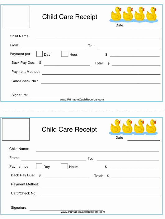 Receipt for Child Care Services Awesome Child Care Receipt Template Download Printable Pdf