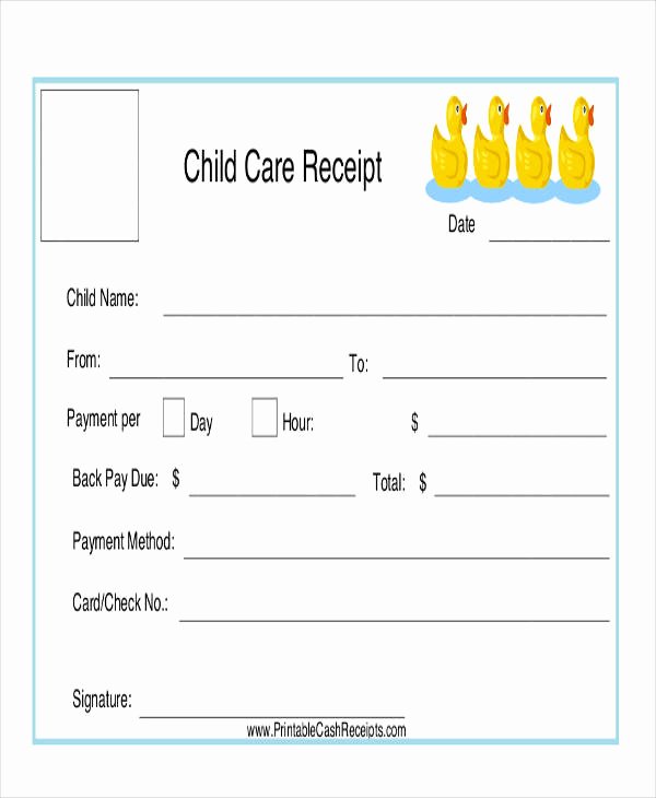 Receipt for Child Care Services Fresh 8 Daycare Invoice Templates Free Sample Example format Download