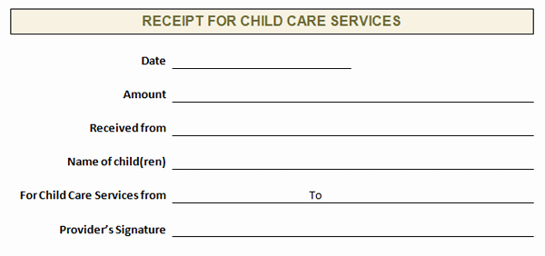 Receipt for Child Care Services New Weekly Receipts for Daycare Free Printables
