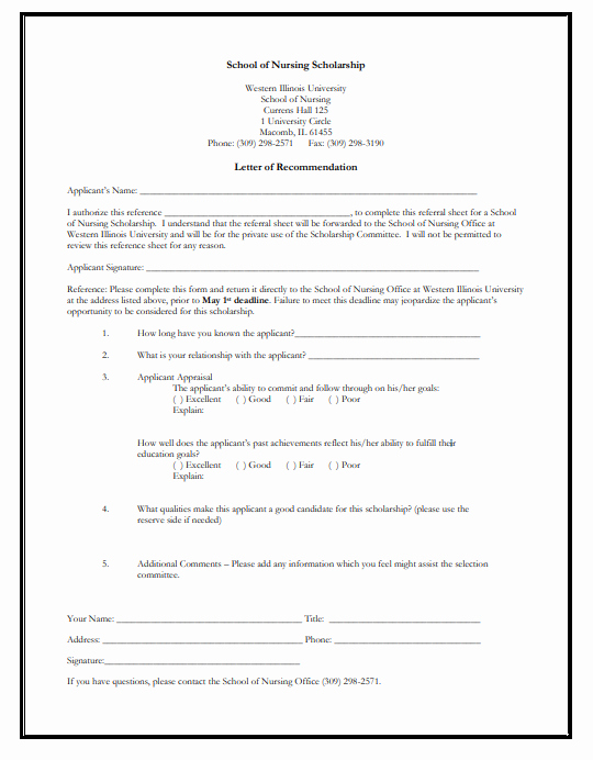 Reference Letter for Nursing School Lovely 9 Letter Of Re Mendation for Nursing School Free Download