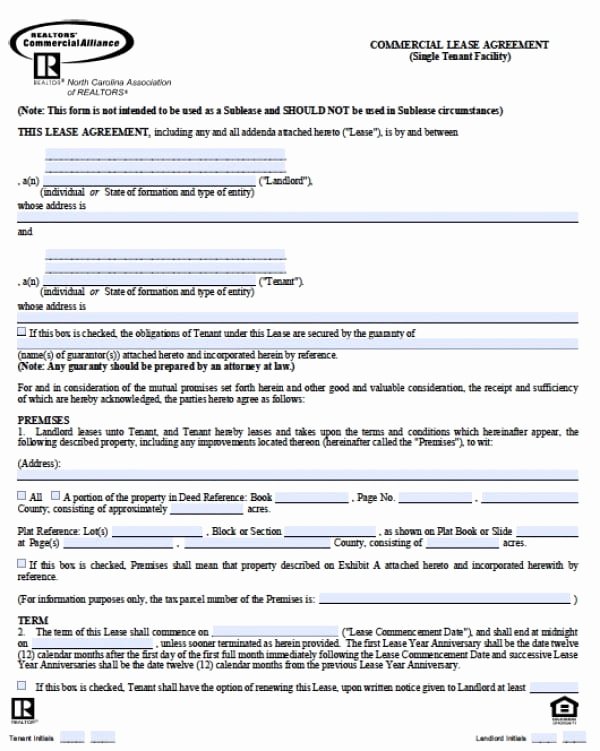Rental Application form Nc Fresh Free north Carolina Mercial Lease Agreement