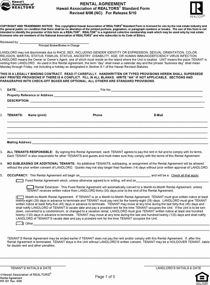 Rental Application form Nc Fresh Nc Residential Rental Agreement Special Download Hawaii