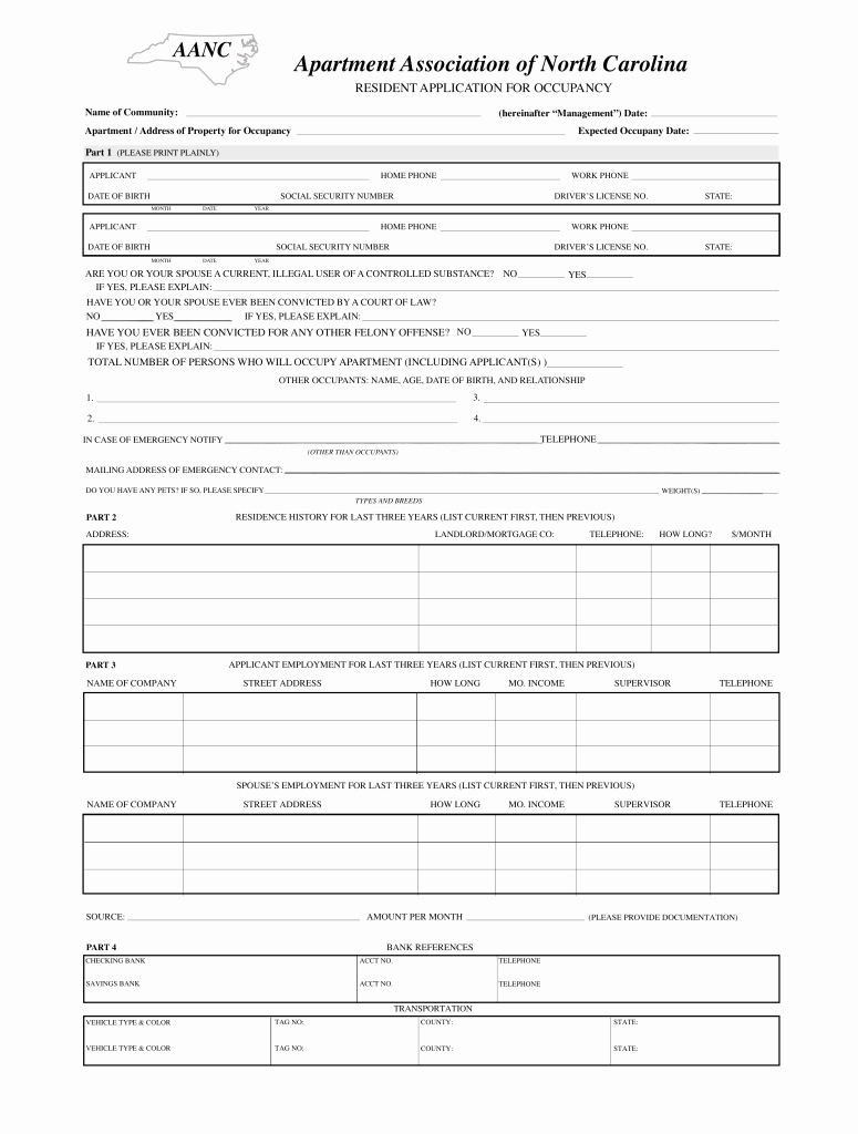 Rental Application form Nc Inspirational Free north Carolina Rental Application form Pdf