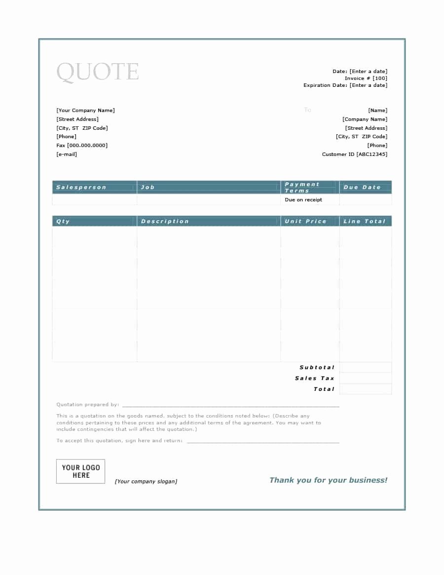 Request for Quote Template Excel Elegant Free Sample Quotation Template