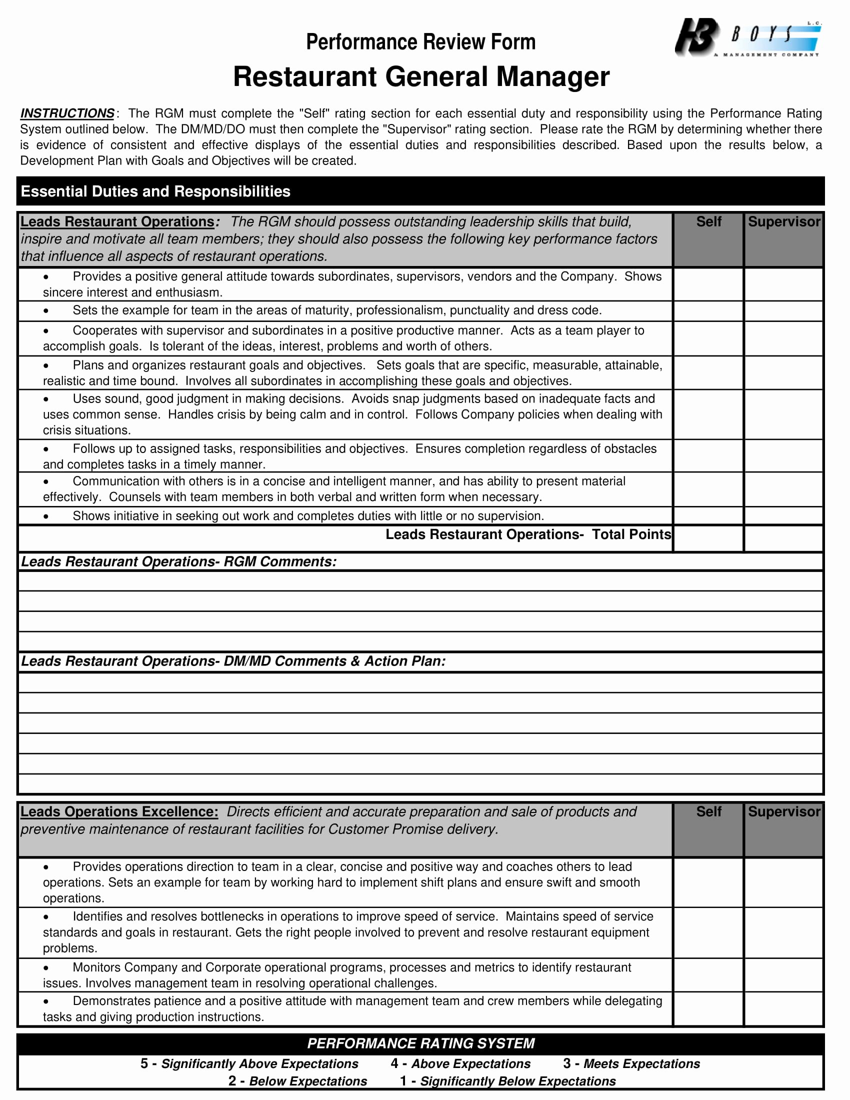 Restaurant Employee Evaluation forms Fresh Free 8 Restaurant Evaluation forms In Word