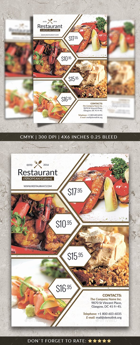 Restaurant Flyer Template Free Unique Restaurant Flyer Template by Yoopiart