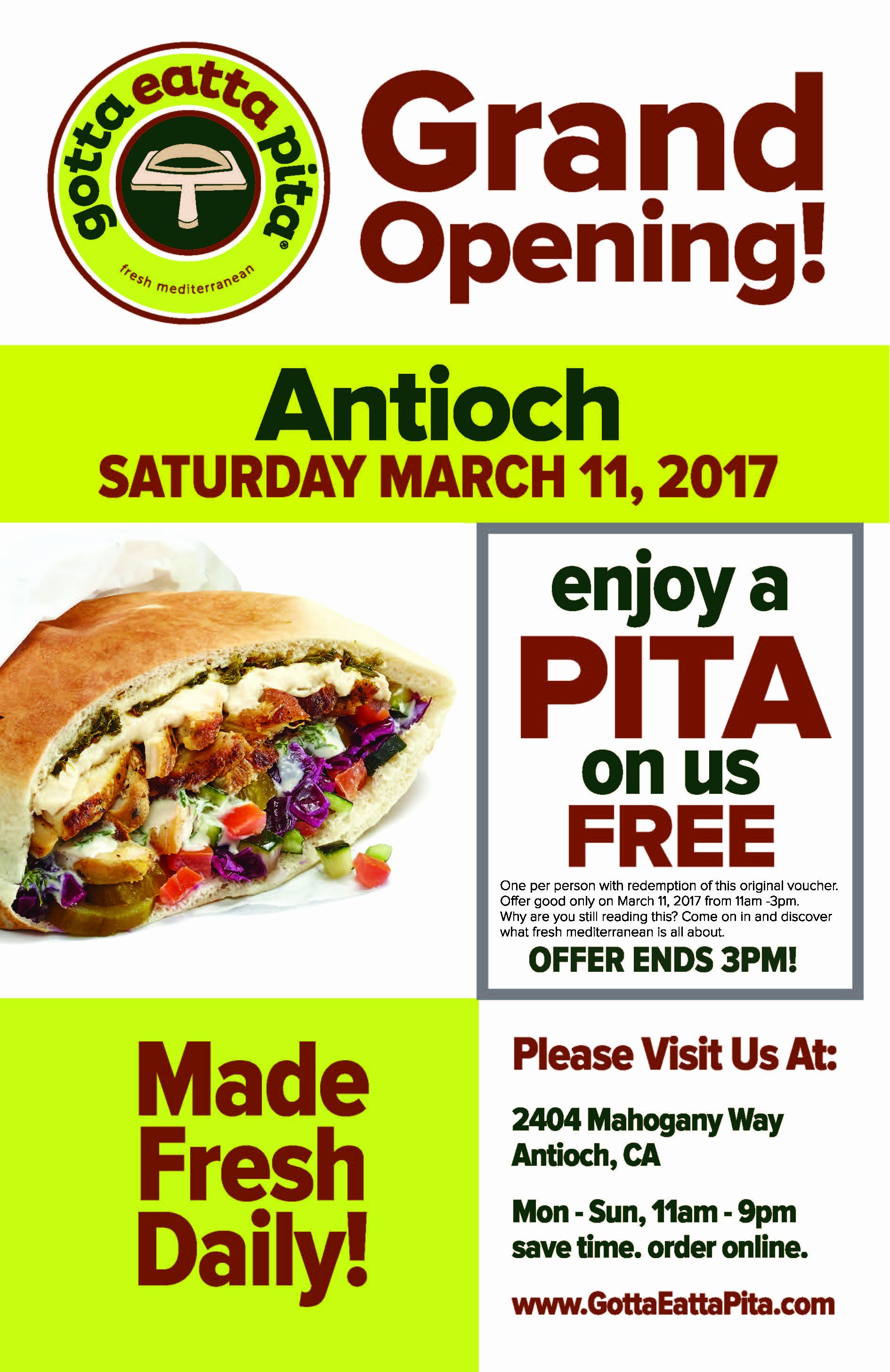 Restaurant Grand Opening Flyer Luxury Gotta Eatta Pita Restaurant now Open In Antioch Grand Opening Sat March 11