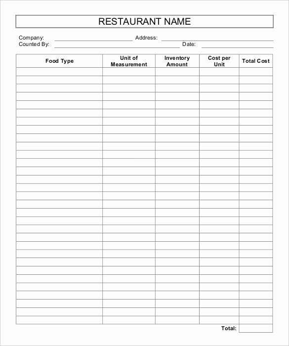 Restaurant Inventory Management Excel Unique 11 Restaurant Inventory Templates – Free Sample Example format Download