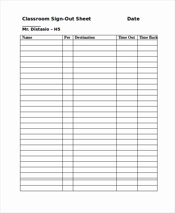 Restroom Sign Out Sheet Fresh Sample Classroom Sign Out Sheet 9 Free Documents Download In Word Pdf