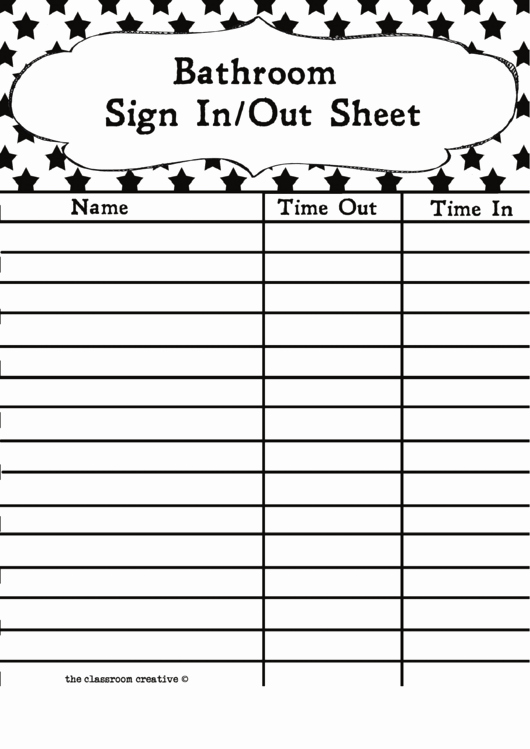 Restroom Sign Out Sheet Fresh top 5 Bathroom Sign Out Sheets Free to In Pdf format