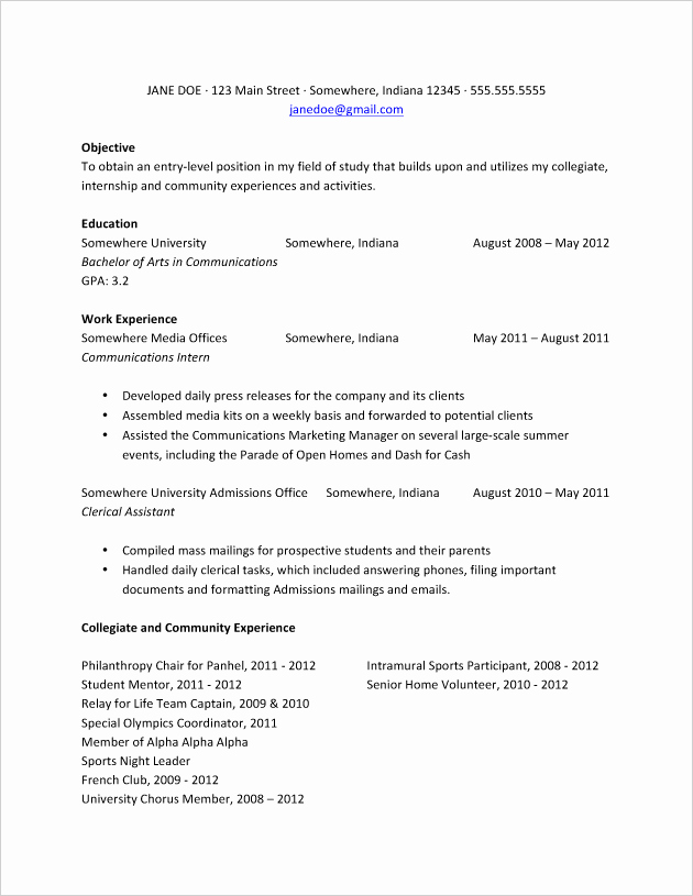 Resume for College Freshmen Awesome College Grads How Your Resume Should Look