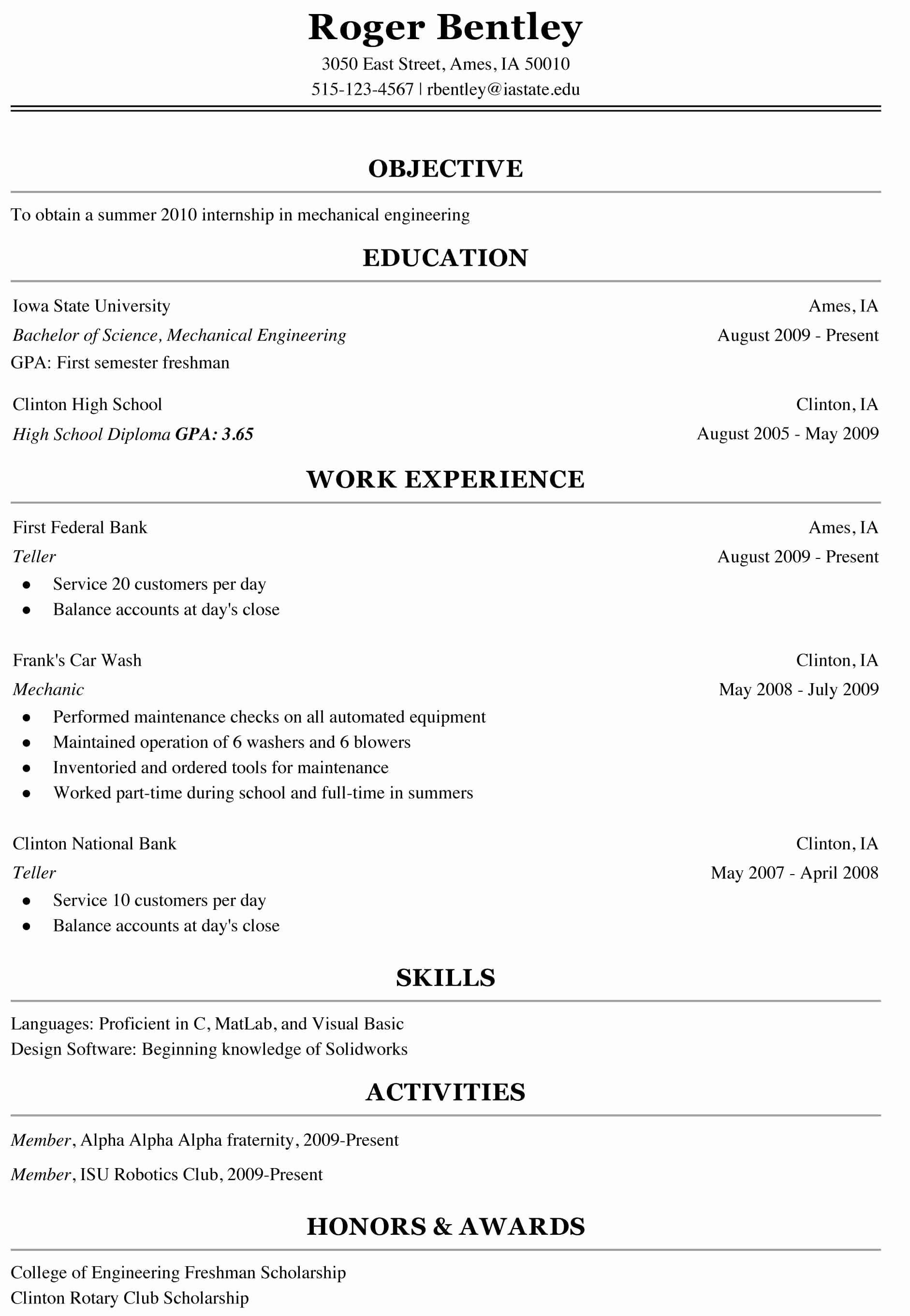 Resume for College Freshmen Luxury Freshman College Student Resume Sample Cover Latter Sample