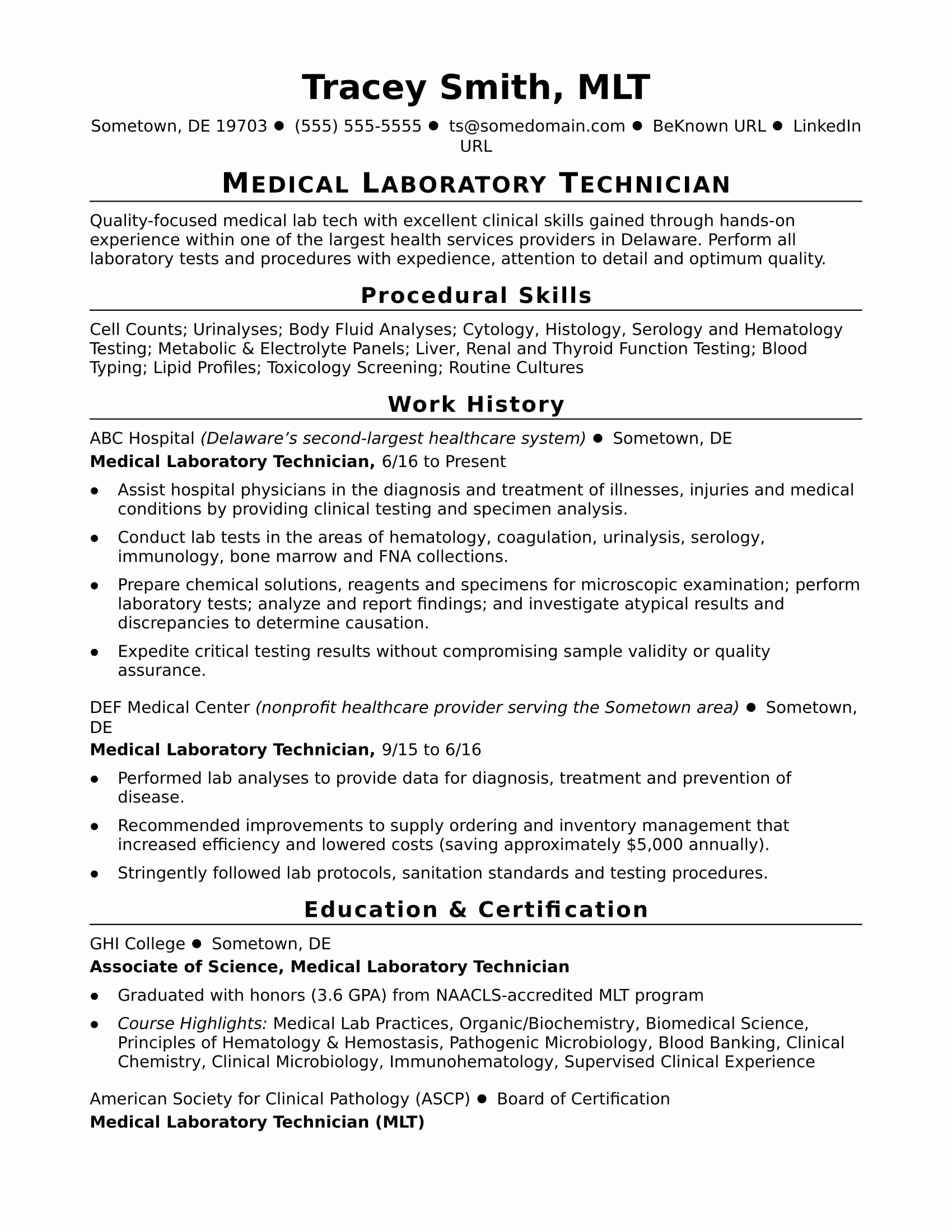 Resume for Lab Technician Inspirational Entry Level Lab Technician Resume Sample