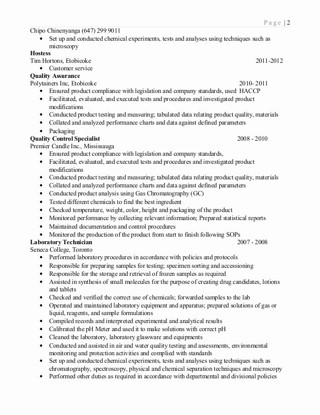 Resume for Lab Technician Unique Lab Technician Resume 2015