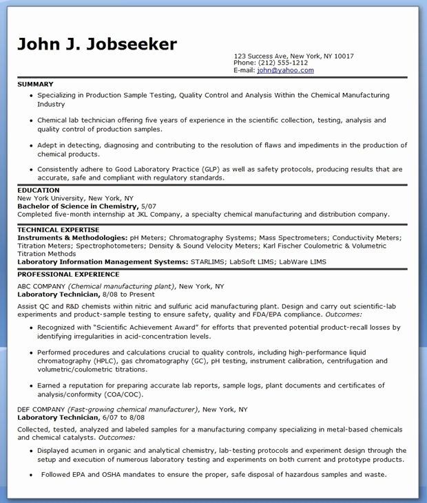 Resume for Laboratory Technician Inspirational 17 Best Images About Resume On Pinterest