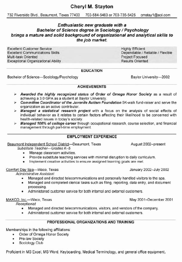 Resume for Substitute Teachers Lovely Substitute Teacher Resume