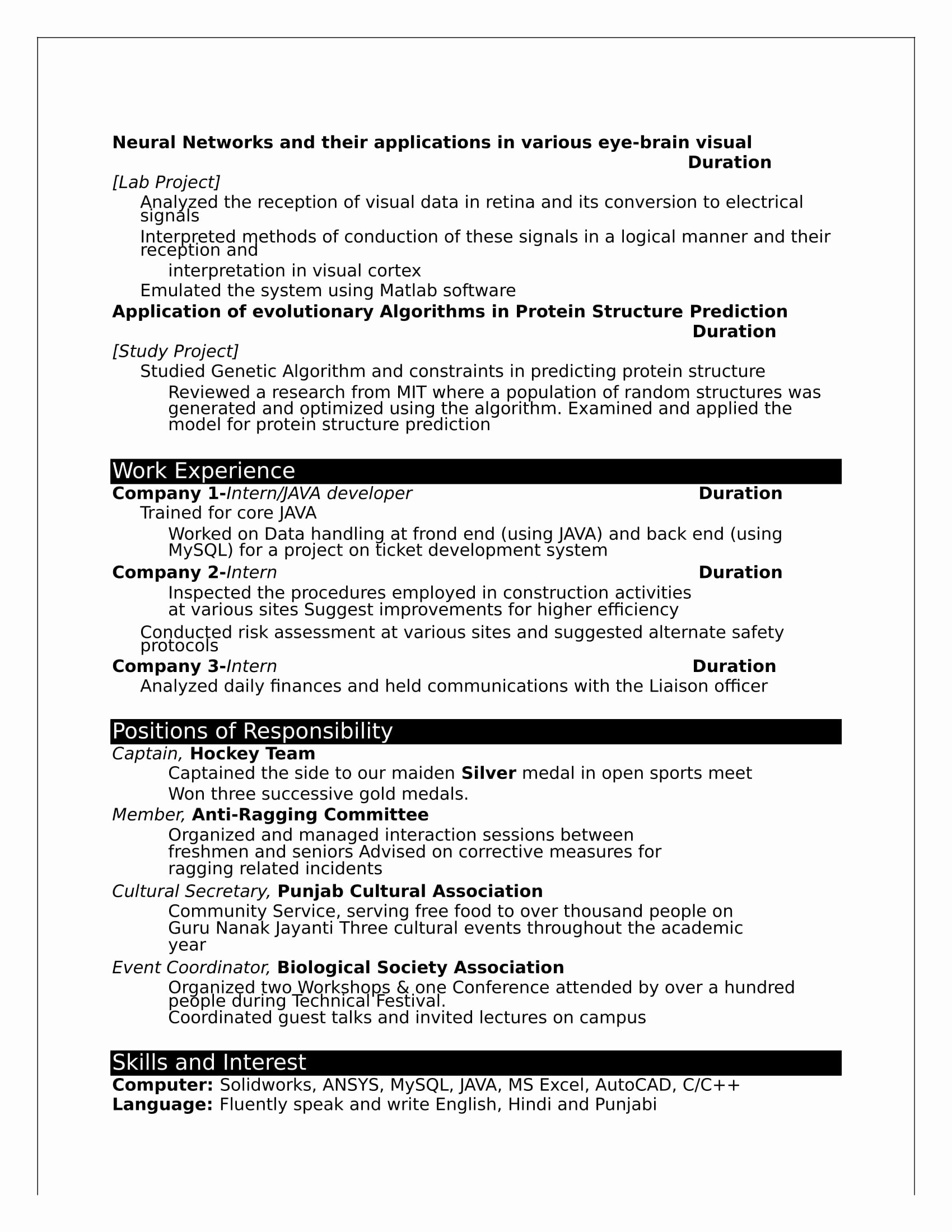 Resume format for Freshers Elegant 32 Resume Templates for Freshers Download Free Word format