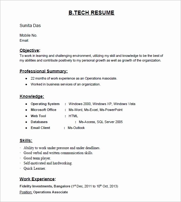 Resume format for Freshers Elegant is there Any Site for Resume Samples for Freshers Quora