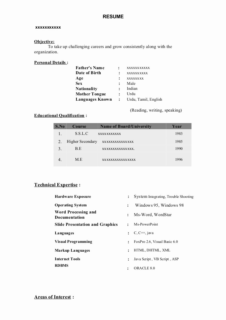 Resume format for Freshers Lovely Fresher Resume Sample6 by Babasab Patil
