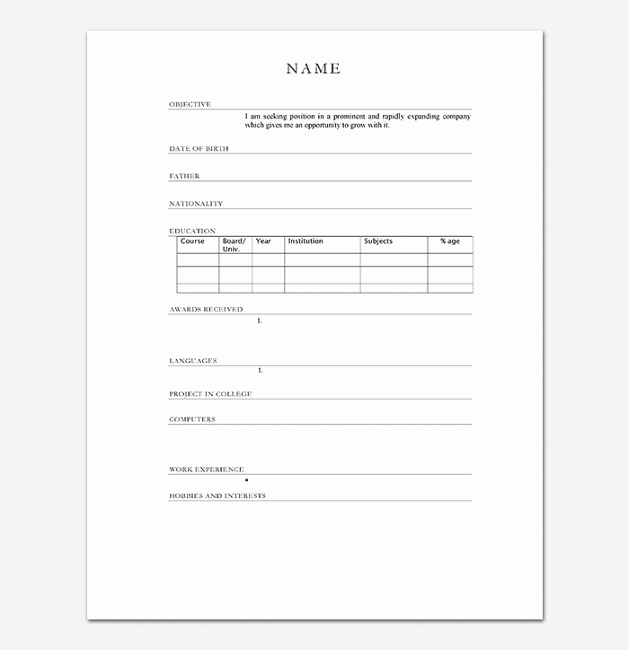 Resume format for Freshers Unique Resume Template for Freshers 18 Samples In Word Pdf foramt