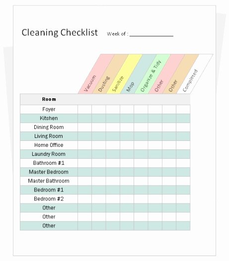 Retail Store Checklist Template Lovely Cleaning Schedule Template for Fice – Planner Template Free