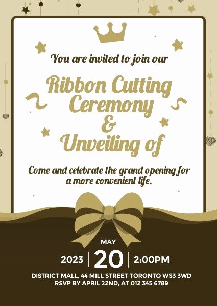 Ribbon Cutting Invitation Template Fresh Line Business Opening Ceremony Ribbon Cutting Invitation Template