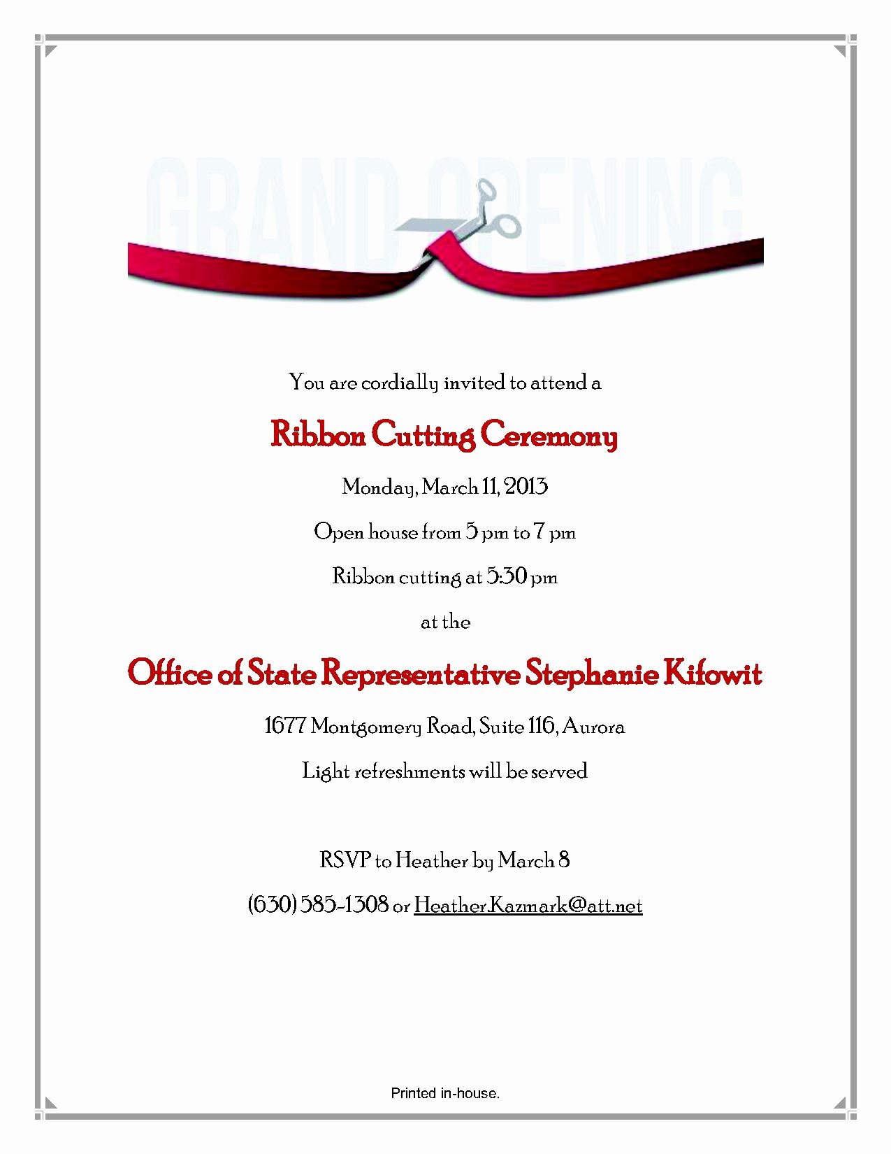 Ribbon Cutting Invitation Template Luxury Swearing In Ceremony Invitation