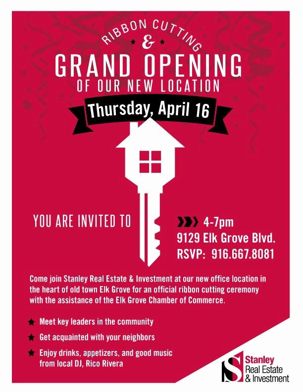 Ribbon Cutting Invitation Templates Awesome Stanley Real Estate &amp; Investment S Ficial Grand Opening