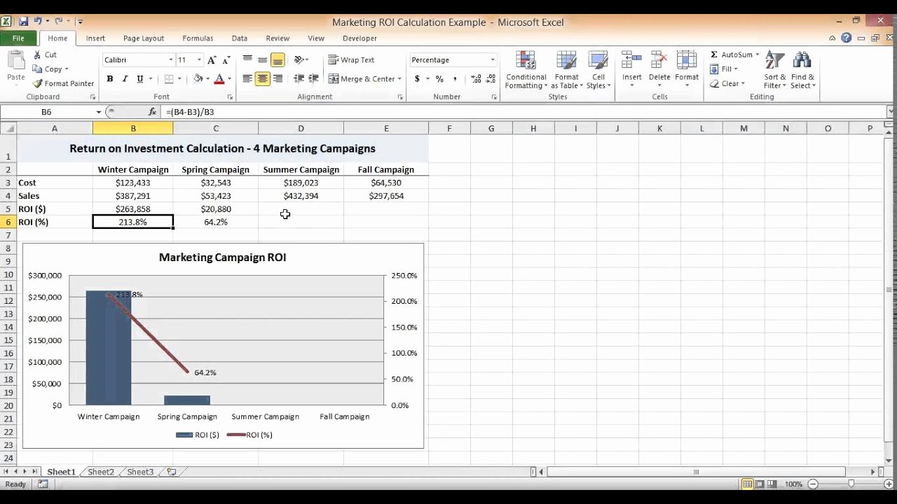 Roi Calculator Excel Template Best Of Roi Calculation In Excel