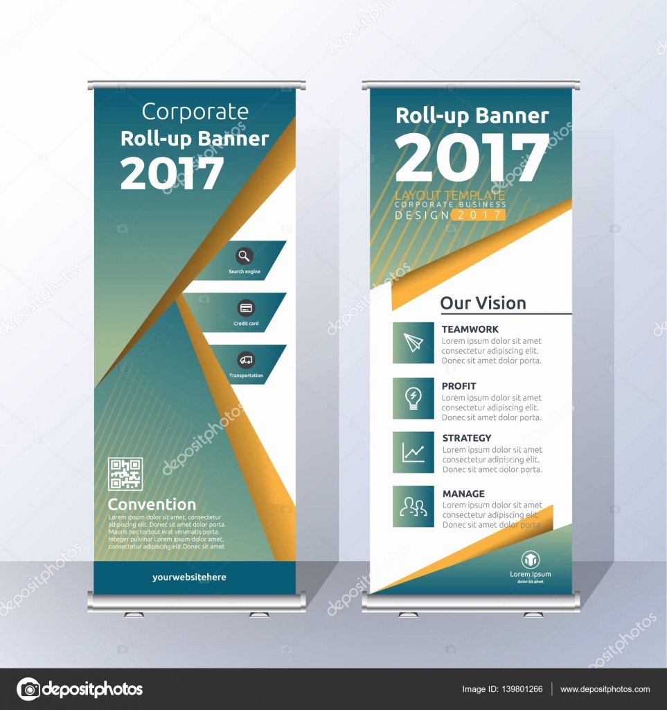 Roll Up Banner Template Awesome Vertical Roll Up Banner Template Design — Stock Vector © Raftel