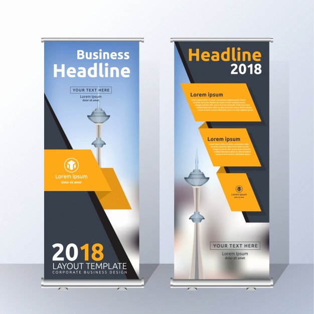 Roll Up Banners Designs Inspirational Roll Up Template Design Vector