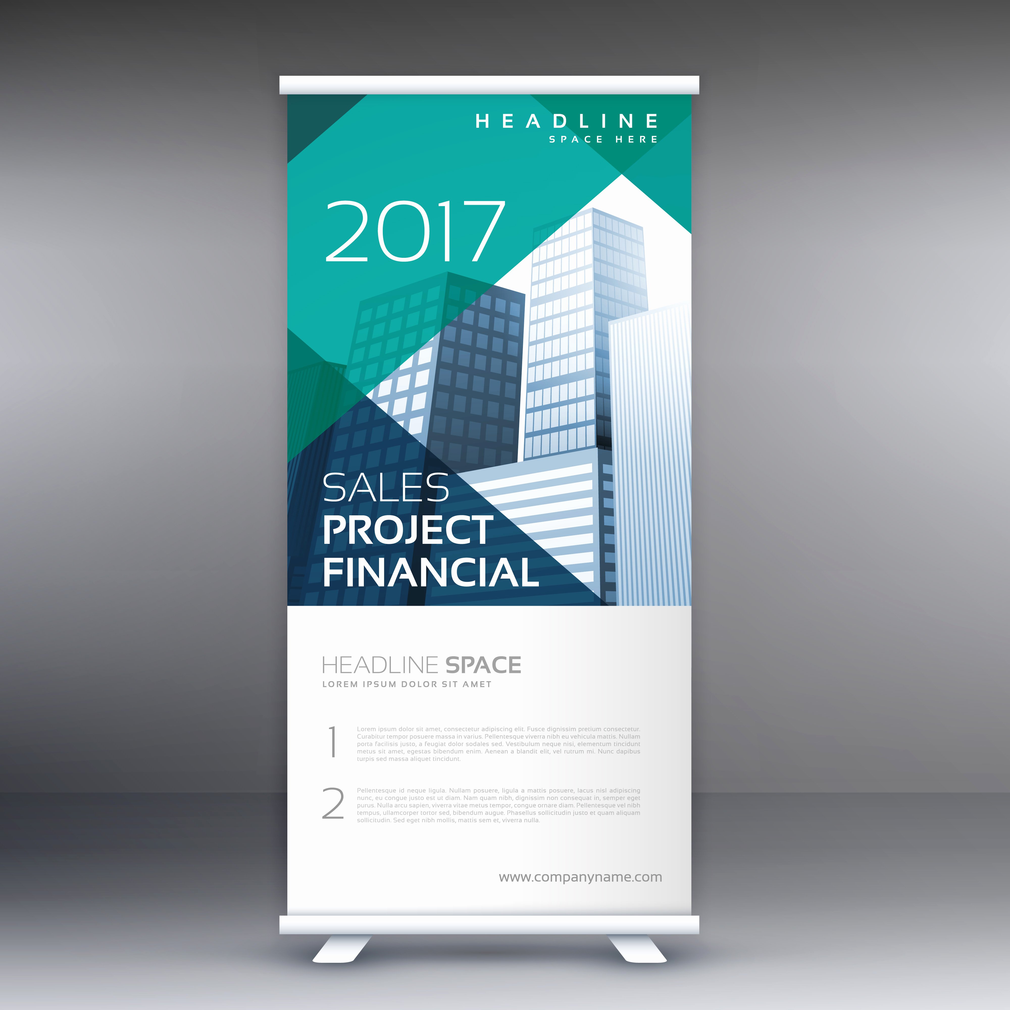 Roll Up Banners Template New Geometric Roll Up Banner Template Download Free Vector