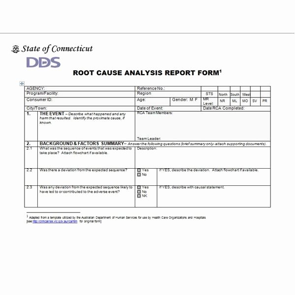 Root Cause Analysis Example Report Lovely Root Cause Analysis forms and Diagrams