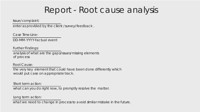 Root Cause Analysis Example Report Lovely Root Cause Analysis