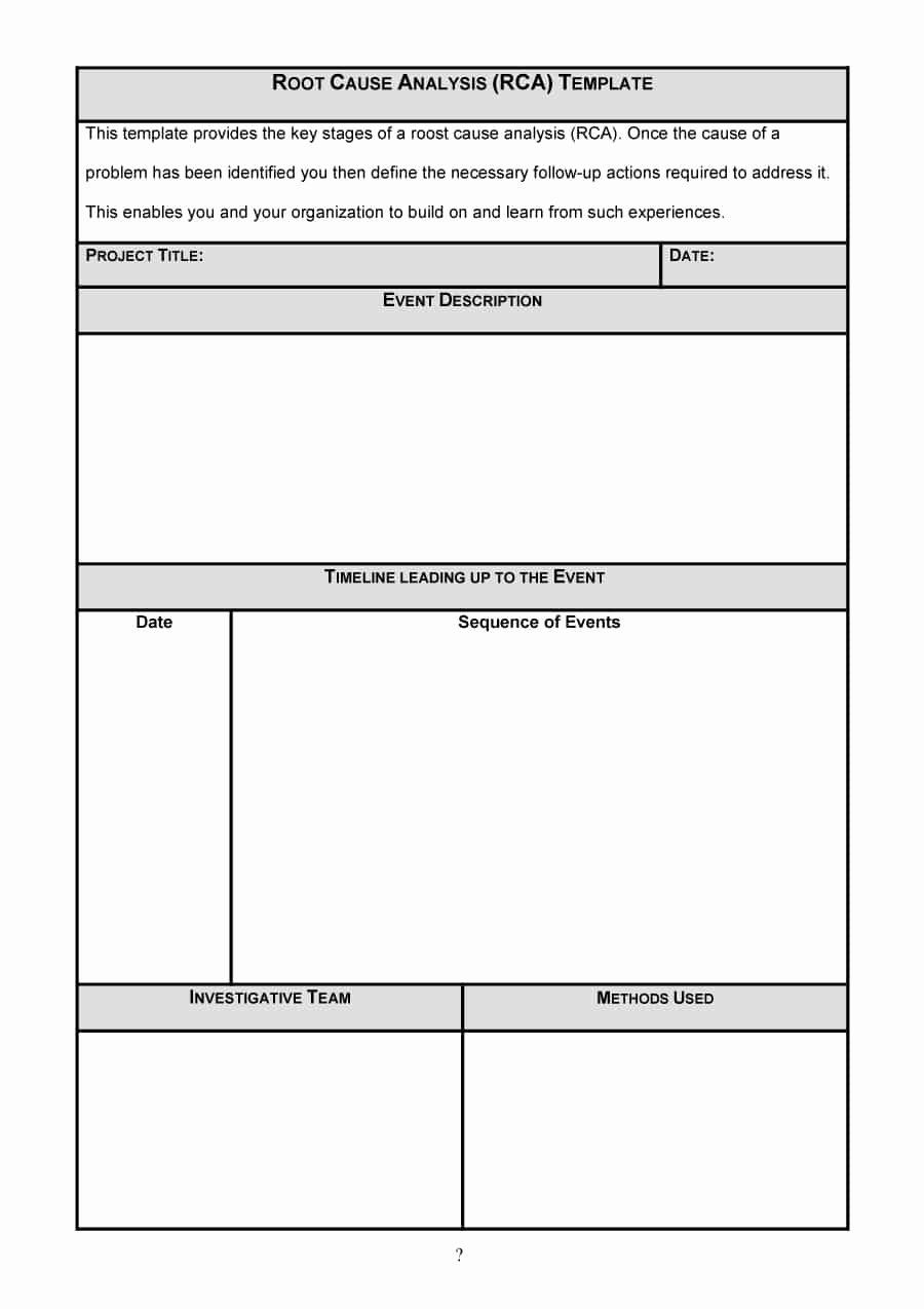 Root Cause Analysis form Beautiful 40 Effective Root Cause Analysis Templates forms &amp; Examples