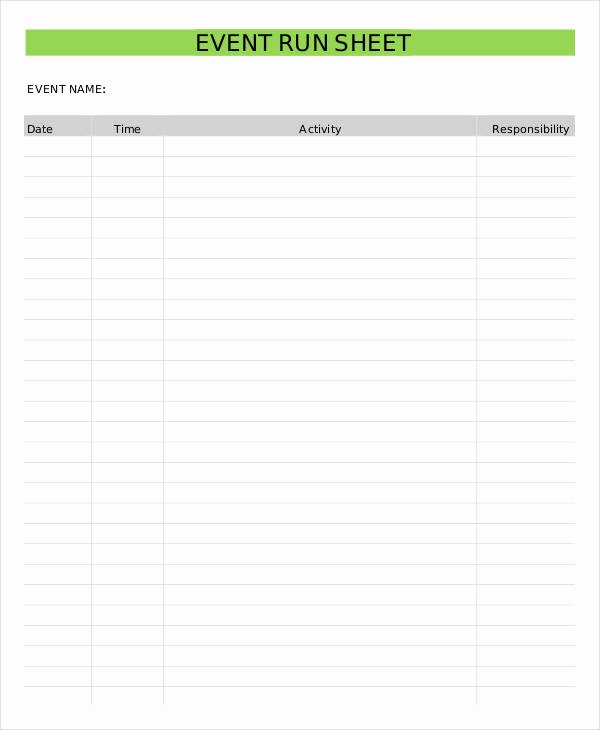Run Of Show Template Awesome Run Sheet Template 11 Free Sample Example format