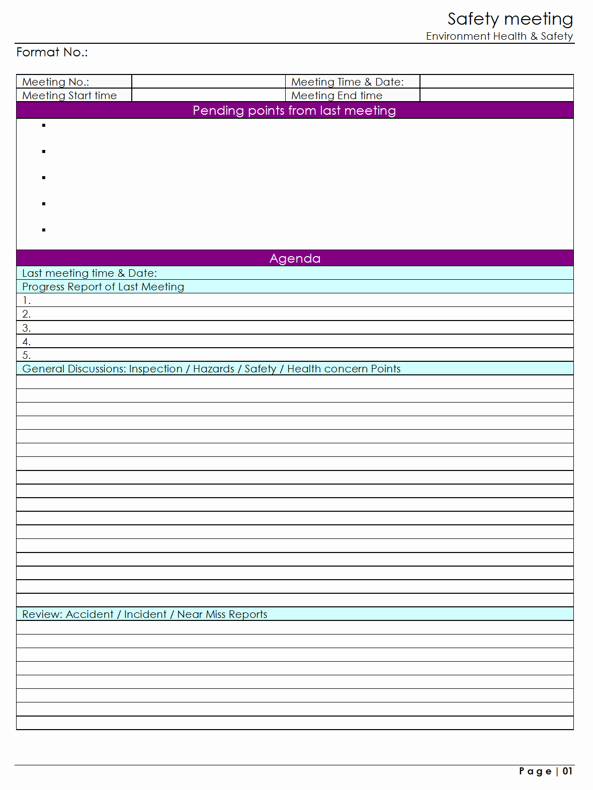 Safety Meeting Minutes Template Lovely Safety Meeting
