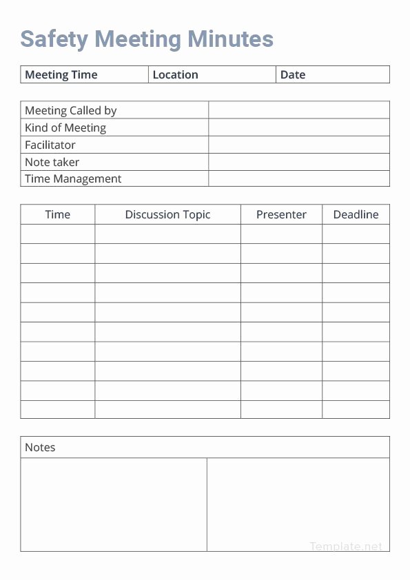 Safety Meeting Minutes Template Unique Free Safety Meeting Minutes Sk Tele
