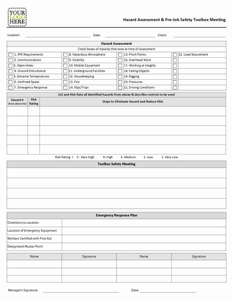 Safety Meeting Sign In Sheet Inspirational 24 Of Safety toolbox Meeting form Template