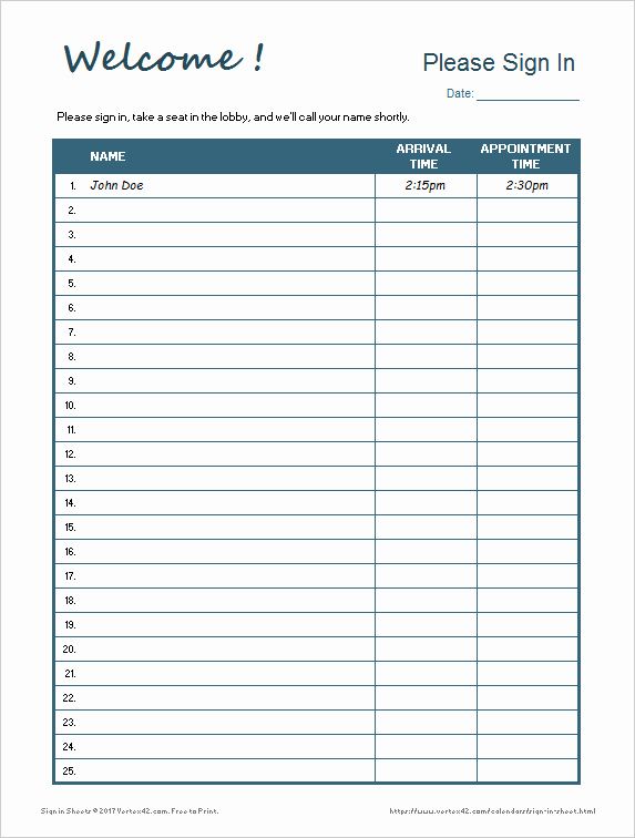 Safety Meeting Sign In Sheet New Printable Sign In Sheet