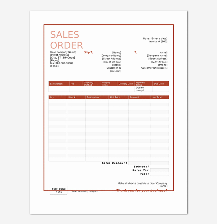 Sale order form Template Lovely Sales order Template 22 formats &amp; Examples Word Excel