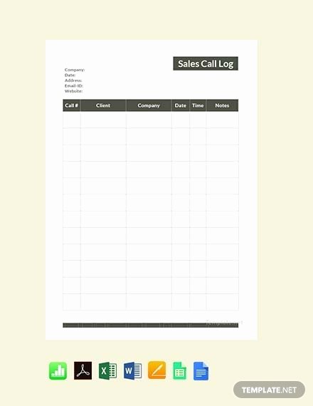 Sales Call Log Template Luxury Free Simple Call Logs Template Download 483 Sheets In