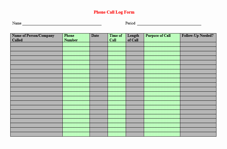Sales Call Log Template Luxury Sales Call List Templates 5 Free Templates