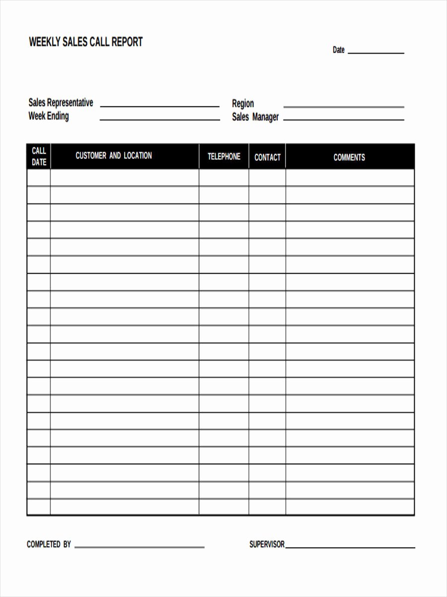 Sales Call Report Template New Free 21 Free Sales Report forms