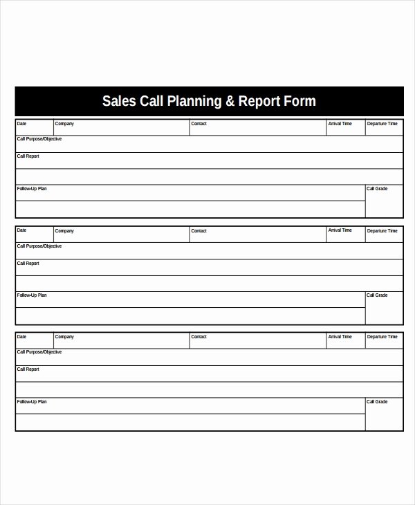 Sales Call Reporting Template Beautiful Free 15 Sales Report form Templates