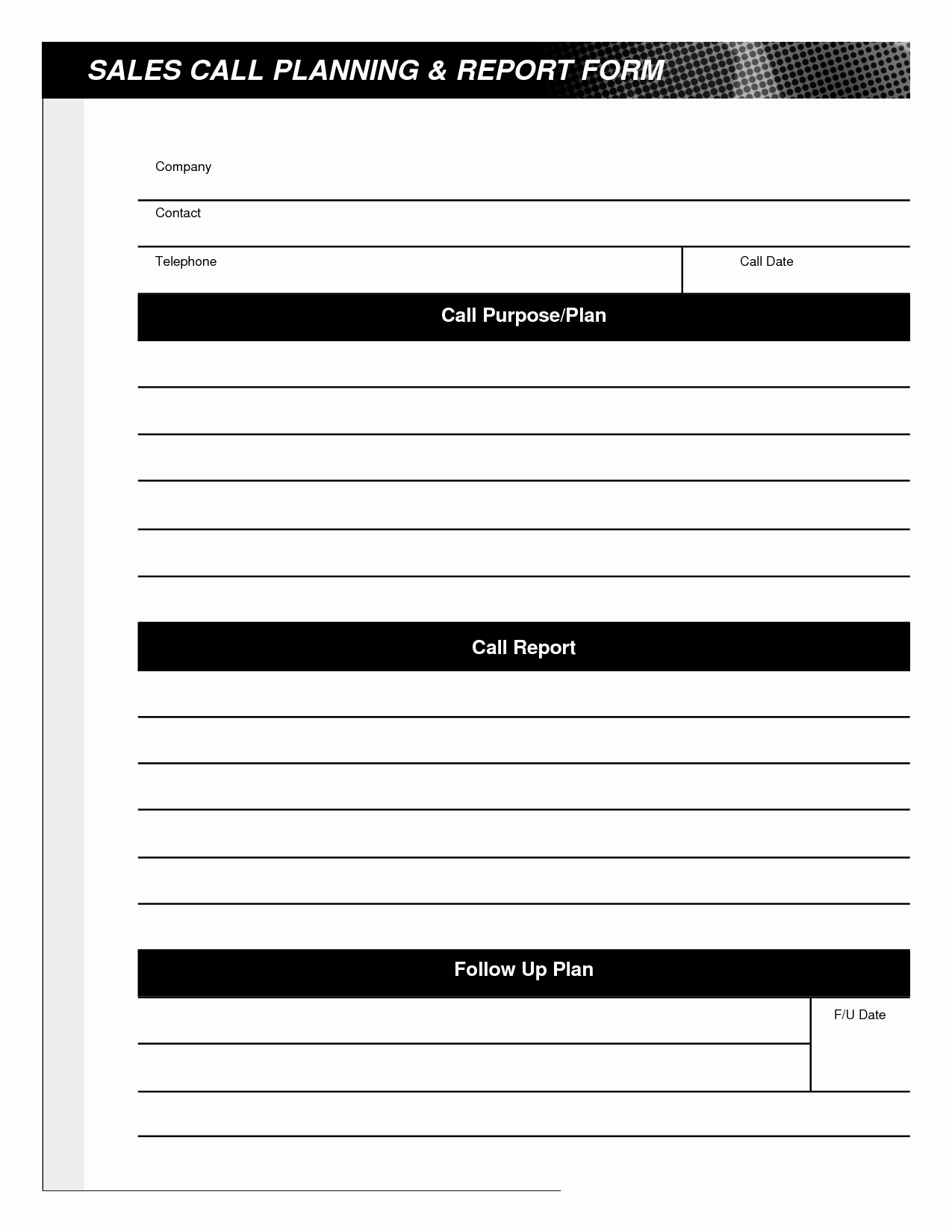 Sales Call Reporting Template Lovely 29 Of Call Report Template Monthly