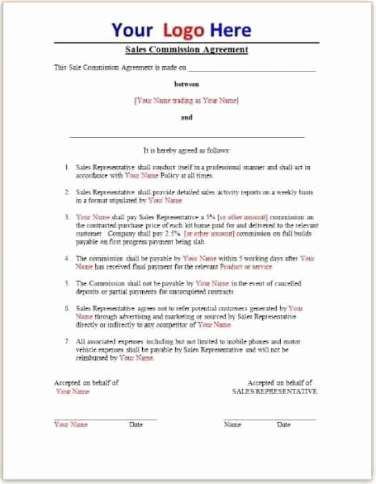 Sales Commission Agreement Pdf Lovely Mission Agreement Templates Find Word Templates