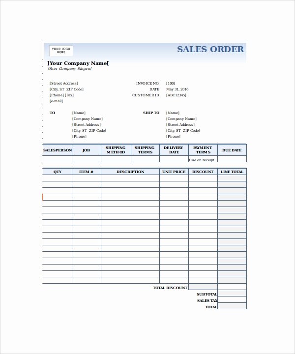 Sales order form Templates Luxury Free 20 order form Templates In Pdf Word
