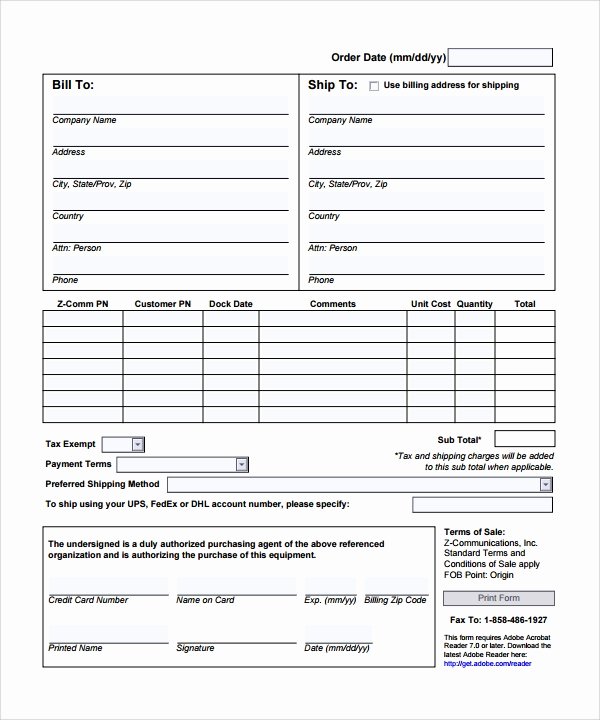 Sales order form Templates Unique order form Template 23 Download Free Documents In Pdf Word Excel